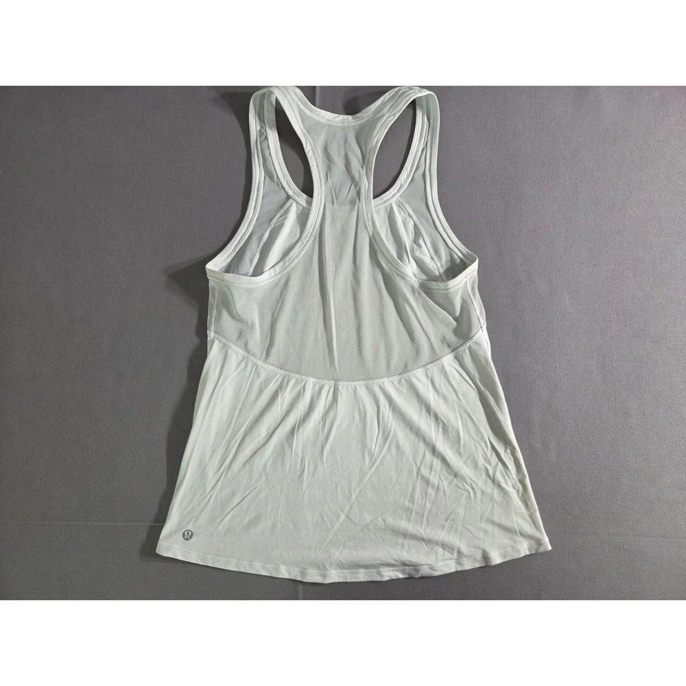Lululemon Shirt Womens 4 White Ace Advantage Mesh Back Tennis Tank Top Stretch